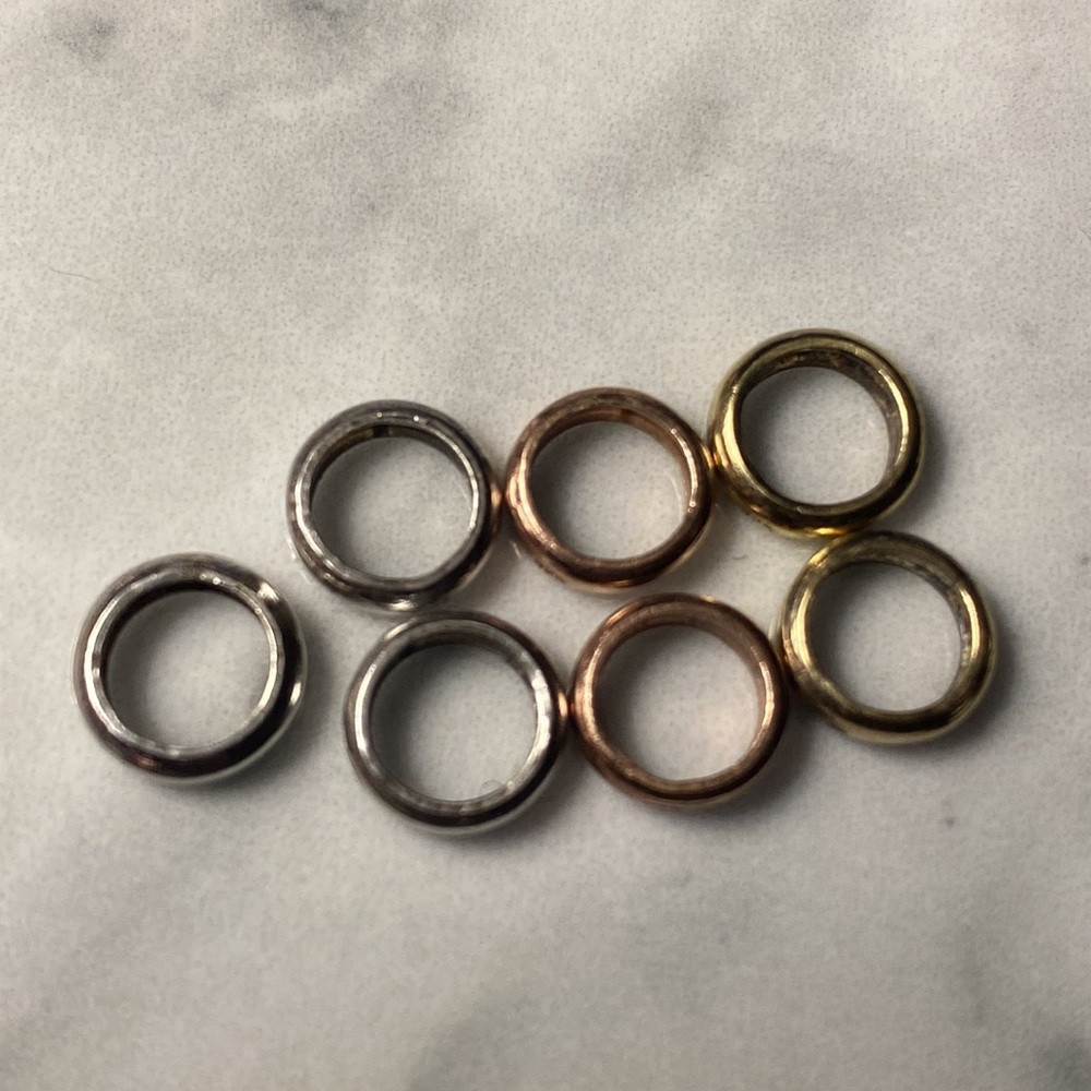 7 silver rings‎ gold tone rose gold tone pendants
